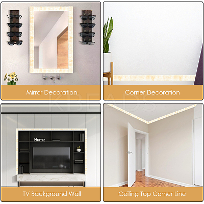 2Pcs Foam 3D Self-Adhesive Waterproof Wallpaper Border DIY-GF0010-19E-1