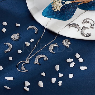 10Pcs 5 Styles 304 Stainless Steel Pendants STAS-BBC0006-88-1