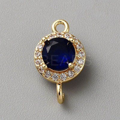 Light Gold Plated Brass Pave Cubic Zirconia Connector Charms KK-CJC0001-41KCG-02-1