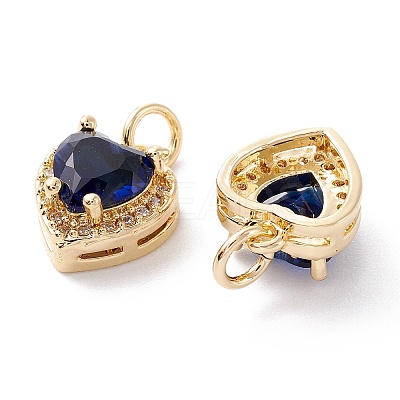 Brass Micro Pave Cubic Zirconia Charms ZIRC-A019-14G-E-1