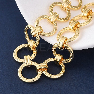 Brass Ring Chain Link Bracelets for Women Men LS-BJEW-K273-16G-1