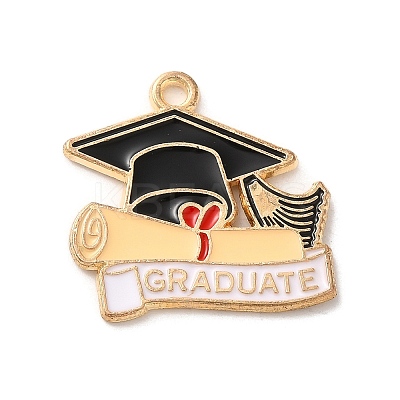 Graduation Season Alloy Enamel Pendants ENAM-R147-08C-G-1