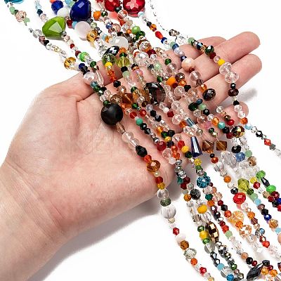 Mixed Electroplate Glass Beads Strands EGLA-A003-01-1