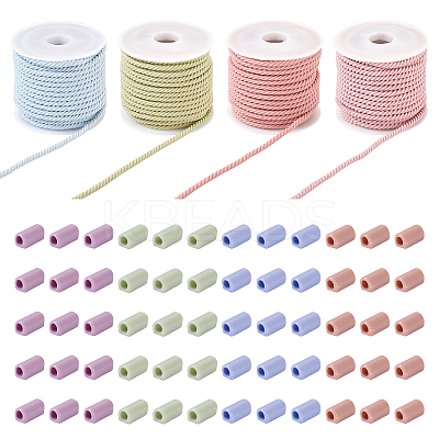 DIY Macaron Color Hair Ties Making Kit DIY-TA0004-55-1