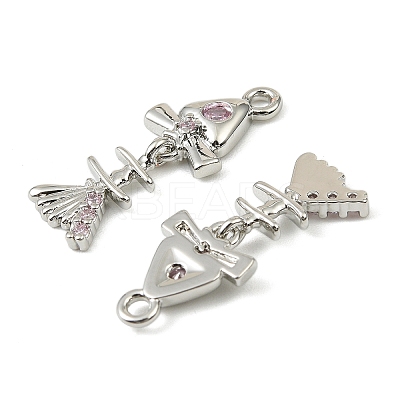 Brass Micro Pave Cubic Zirconia Pendants KK-C107-16P-1