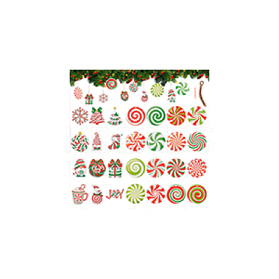 Christmas Wooden Pendant Decorations and Paper Flag Banners AJEW-NB0006-09-1