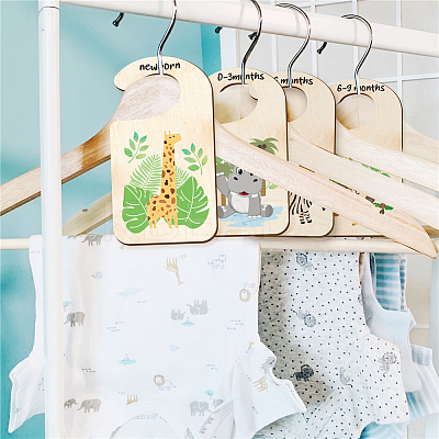 Wood Baby Closet Size Dividers AJEW-WH0353-002-1