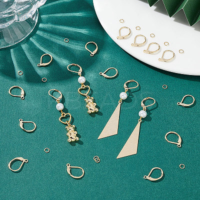 50Pcs Brass Leverback Earring Findings KK-BBC0005-72G-1