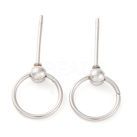 Anti-Tarnish 304 Stainless Steel Studs Earring Findings STAS-H226-08P-02-1