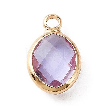 Faceted Glass Pendants LS-KK-WH0046-59G-06-1