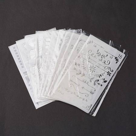Plastic Reusable Drawing Painting Stencils Templates DIY-G027-F-M-1