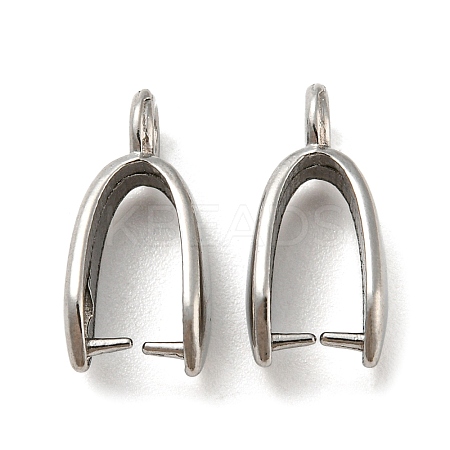 Non-Tarnish 304 Stainless Steel Pendant Pinch Bails STAS-Q310-05P-1