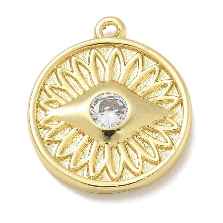 Rack Plating Brass Micro Pave Cubic Zirconia Pendants KK-L224-062G-01-1