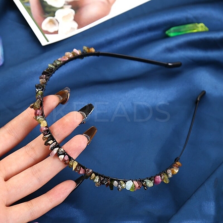 Natural Multicolor Tourmaline Hair Bands PW-WG3532A-07-1