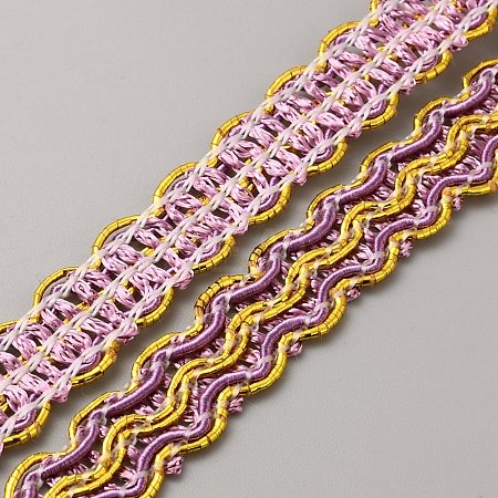 Polyester Wavy Lace Ribbon OCOR-WH0078-208-1