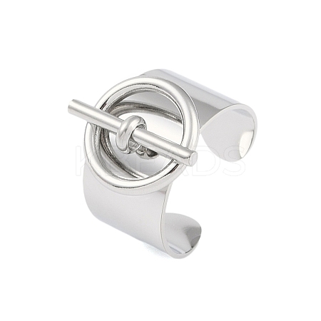 Non-Tarnish 304 Stainless Steel Circular & Rod-shaped Open Cuff Rings LS-RJEW-C095-01P-1