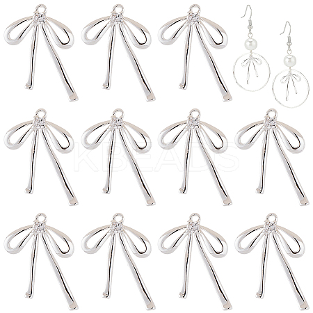 8 Pairs Brass Micro Pave Clear Cubic Zirconia Pendants KK-SC0006-23-1