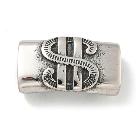 Tibetan Style 304 Stainless Steel Slide Charms/Slider Beads STAS-L274-005AS-01-1