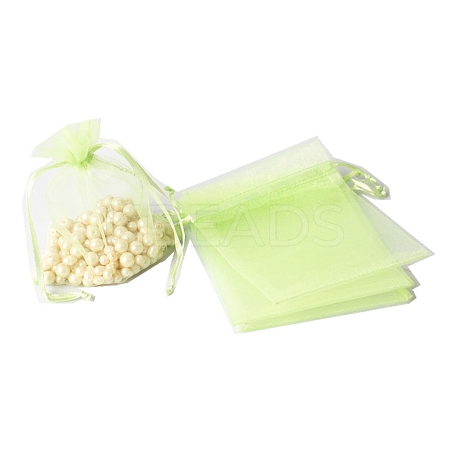 100Pcs Rectangle Organza DIY Craft Drawstring Bags PW-WG69155-14-1