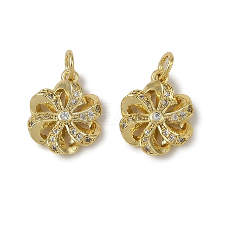 Brass Micro Pave Cubic Zirconia Pendants KK-I358-063G-H-1