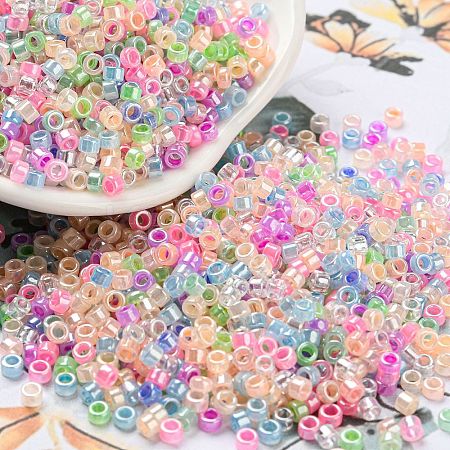 Electroplate Transparent Glass Seed Beads SEED-S042-16A-09-1