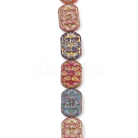 Painted Glass Beads Strands GLAA-F133-07F-1
