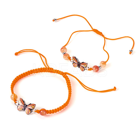 Adjustable Nylon Braided Bead Bracelets BJEW-TA00484-1