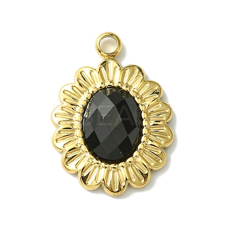 Ion Plating(IP) Real 14K Gold Plated 304 Stainless Steel with Glass Pendant FIND-Z028-30C-1