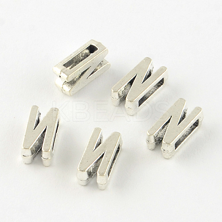 Antique Silver Plated Alloy Letter Slide Charms TIBEP-S296-N-RS-1