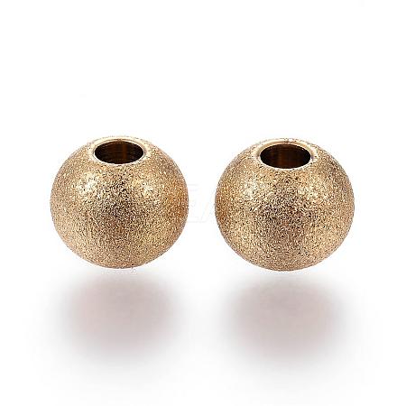 Ion Plating(IP) 201 Stainless Steel Textured Beads STAS-P108-05G-1