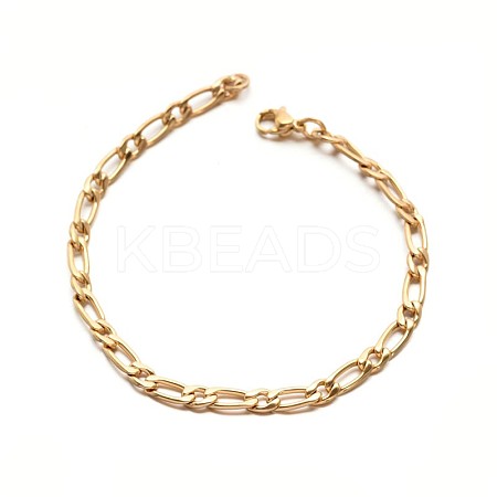 304 Stailess Steel Figaro Chain Bracelets X-BJEW-N280-03-1