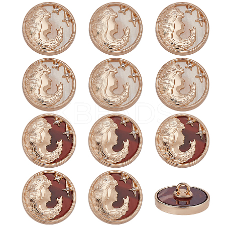 12Pcs 2 Colors Zinc Alloy Resin Shank Buttons BUTT-AR0001-31-1
