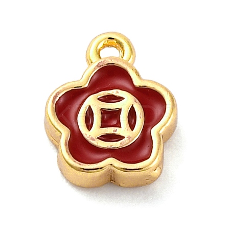 Brass Enamel Charms KK-A240-07G-1