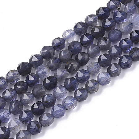 Natural Iolite Beads Strands G-S361-4mm-005-1