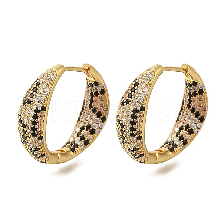 Rack Plating Brass Micro Pave Cubic Zirconia Hoop Earrings EJEW-H016-22G-1