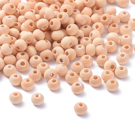 Round Unfinished Wood Beads X-WOOD-Q008-4mm-LF-1
