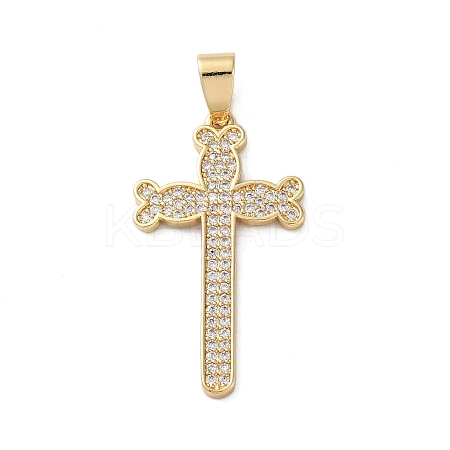 Brass Micro Micro Pave Clear Cubic Zirconia Pendants KK-A212-01D-G-1