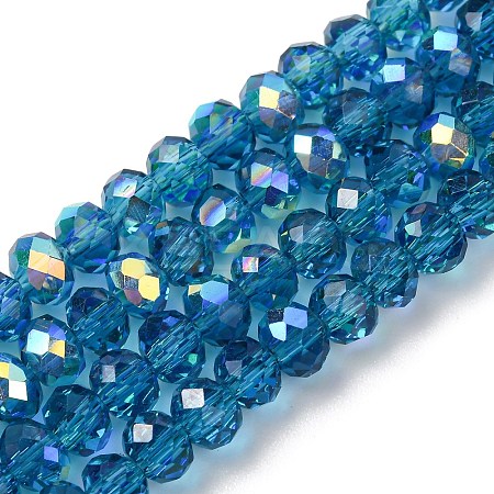 Electroplate Transparent Glass Beads Strands EGLA-A046-01A-10-1