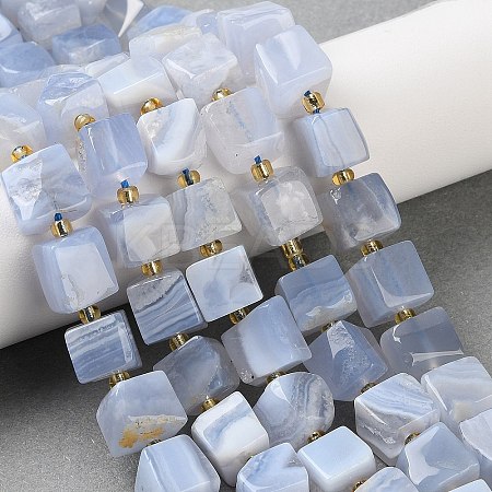 Natural Blue Lace Agate Beads Strands G-G053-B23-01-1