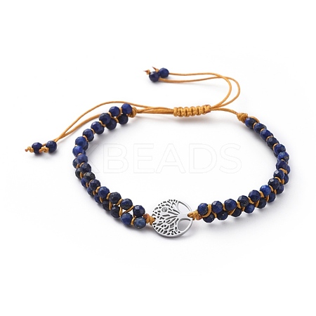 Adjustable Nylon Thread Braided Beads Bracelets BJEW-JB04690-02-1