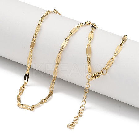304 Stainless Steel Dapped Chain Necklaces NJEW-H043-05G-1