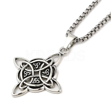 201 Stainless Steel Pendant Necklaces LS-NJEW-G118-02AS-1