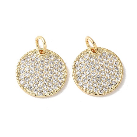 Brass Micro Pave Clear Cubic Zirconia Pendants KK-Q031-17G-1