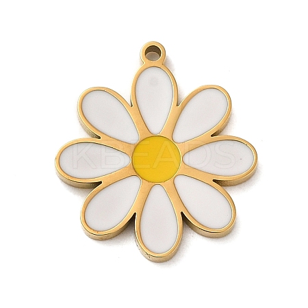 Ion Plating(IP) 304 Stainless Steel Enamel Pendants STAS-Q301-08G-1