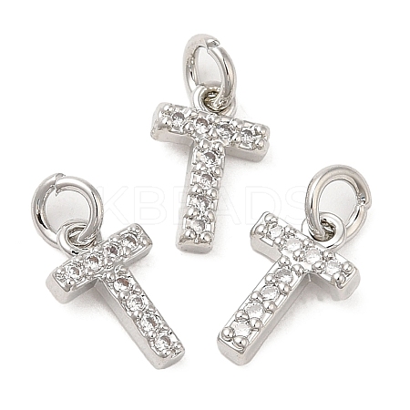 Brass Micro Pave Grade AAA Cubic Zirconia Charms LS-ZIRC-P067-11P-T-NR-1