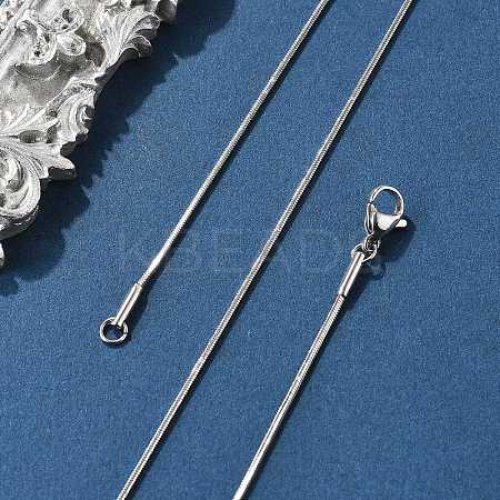 Non-Tarnish 304 Stainless Steel Square Snake Chains Necklaces NJEW-P170-01P-05-1