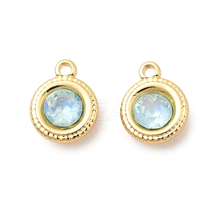 Brass Glass Charms KK-P340-11G-03-1