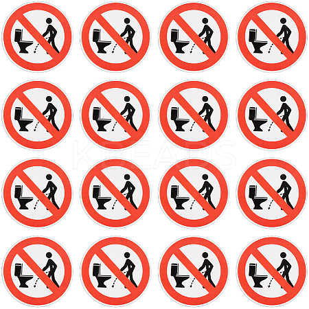 PVC No Peeing Sign Stickers AJEW-WH20006-101B-1