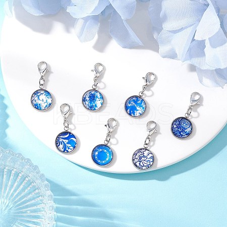 Half Round/Dome Glass Pendant Decorations HJEW-JM03338-1