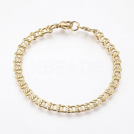 Ion Plating(IP) 304 Stainless Steel Chain Bracelets BJEW-P236-28G-1